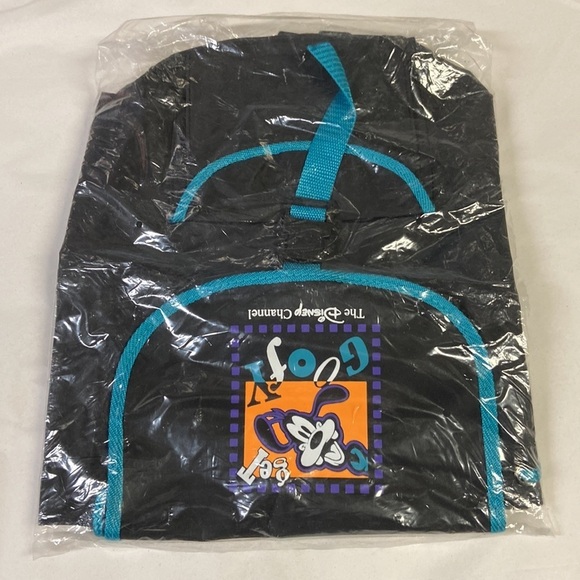 Vintage The Disney Channel Get Goofy Backpack Black/Teal NEW! - Picture 2 of 4